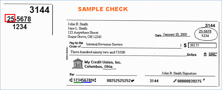 Sample of a fake fractional check